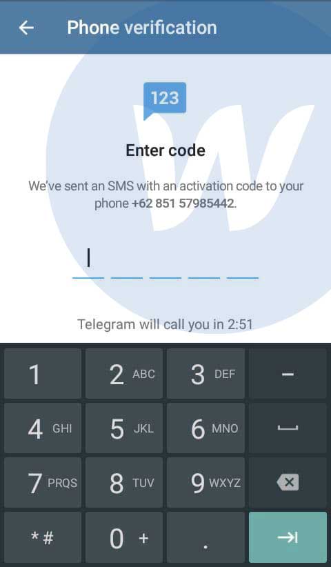 Masukkan Kode Verifikasi Telegram