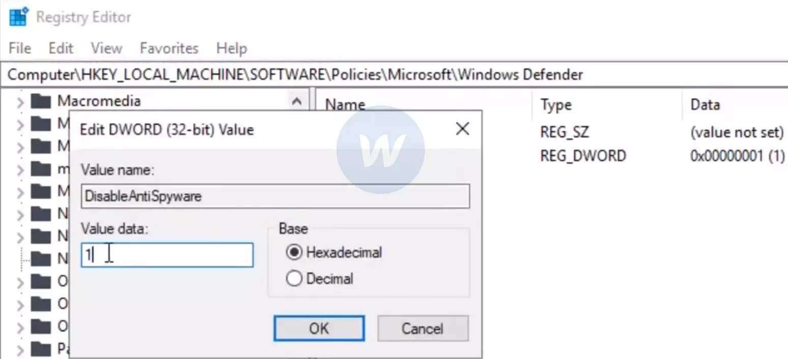 Cara Mematikan Windows Defender melalui Registry Editor