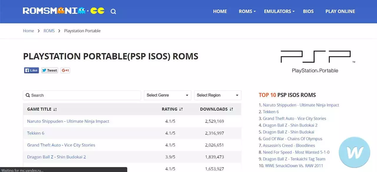 Situs Download Game PPSSPP RomsMania